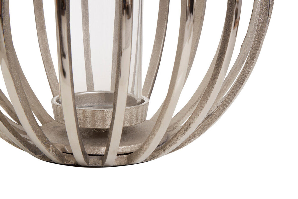 Large Silver Finish Textured Lantern