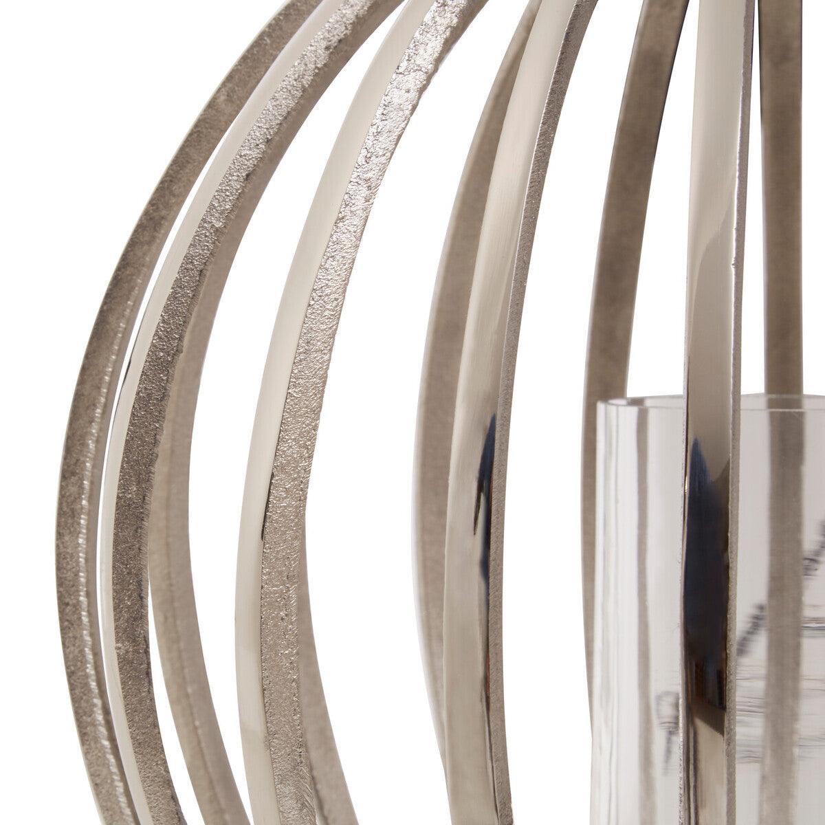 Large Silver Finish Textured Lantern