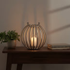 Large Silver Finish Textured Lantern