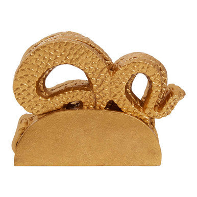 Gold Set of 4 Coasters with Holder