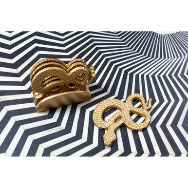 Gold Set of 4 Coasters with Holder