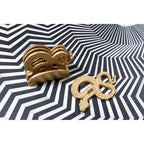 Gold Set of 4 Coasters with Holder