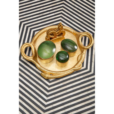 Gold Set of 4 Coasters with Holder