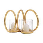 Small Gold Finish Double Candle Holder