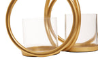 Small Gold Finish Double Candle Holder