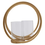 Medium Gold Finish Double Candle Holder