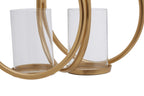 Medium Gold Finish Double Candle Holder