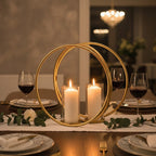 Medium Gold Finish Double Candle Holder