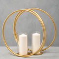 Large Gold Finish Double Candle Holder