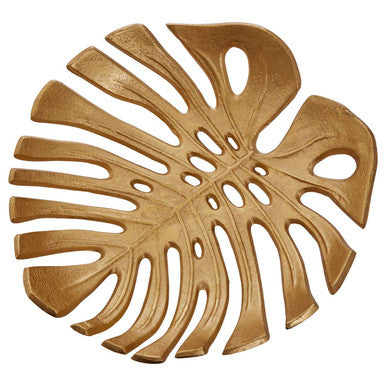 Monstera Small Gold Finish Leaf Dish