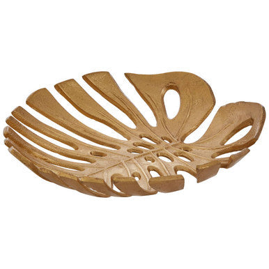 Monstera Small Gold Finish Leaf Dish