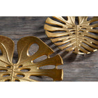 Monstera Small Gold Finish Leaf Dish