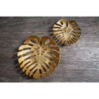 Monstera Small Gold Finish Leaf Dish