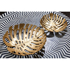 Monstera Small Gold Finish Leaf Dish