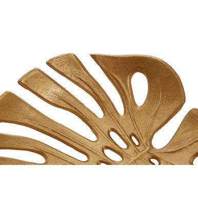 Monstera Small Gold Finish Leaf Dish