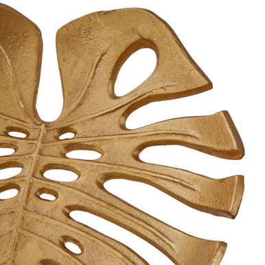 Monstera Small Gold Finish Leaf Dish