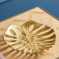 Monstera Large Gold Finish Leaf Dish