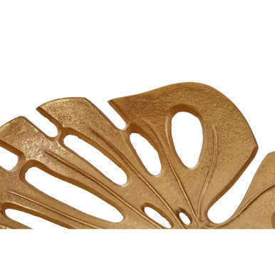 Monstera Large Gold Finish Leaf Dish