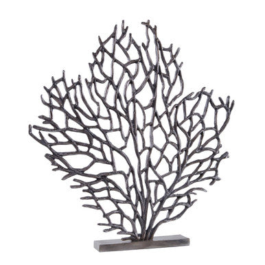 Large Black Nickel Finish Coral Sculpture