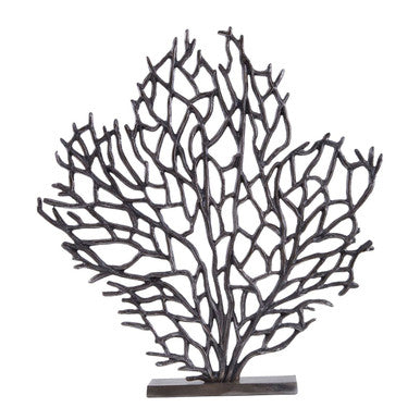 Large Black Nickel Finish Coral Sculpture