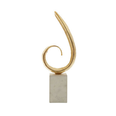 Gold Finish Curl Sculpture
