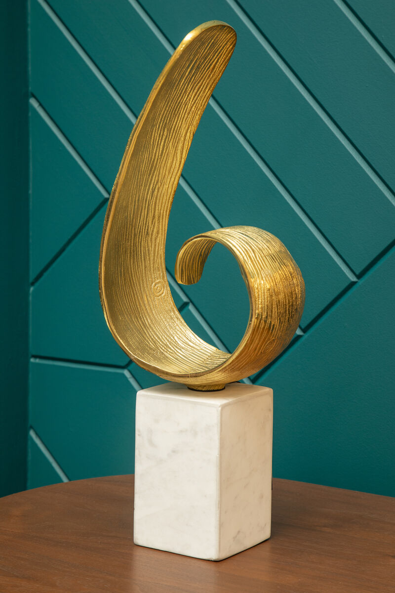 Gold Finish Curl Sculpture
