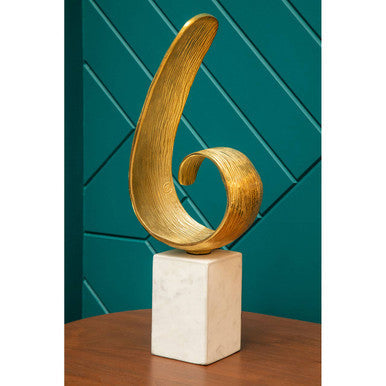 Gold Finish Curl Sculpture
