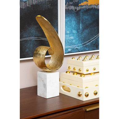 Gold Finish Curl Sculpture
