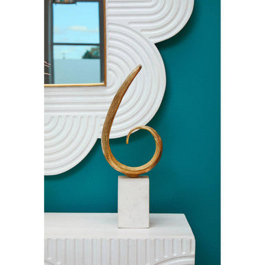 Gold Finish Curl Sculpture