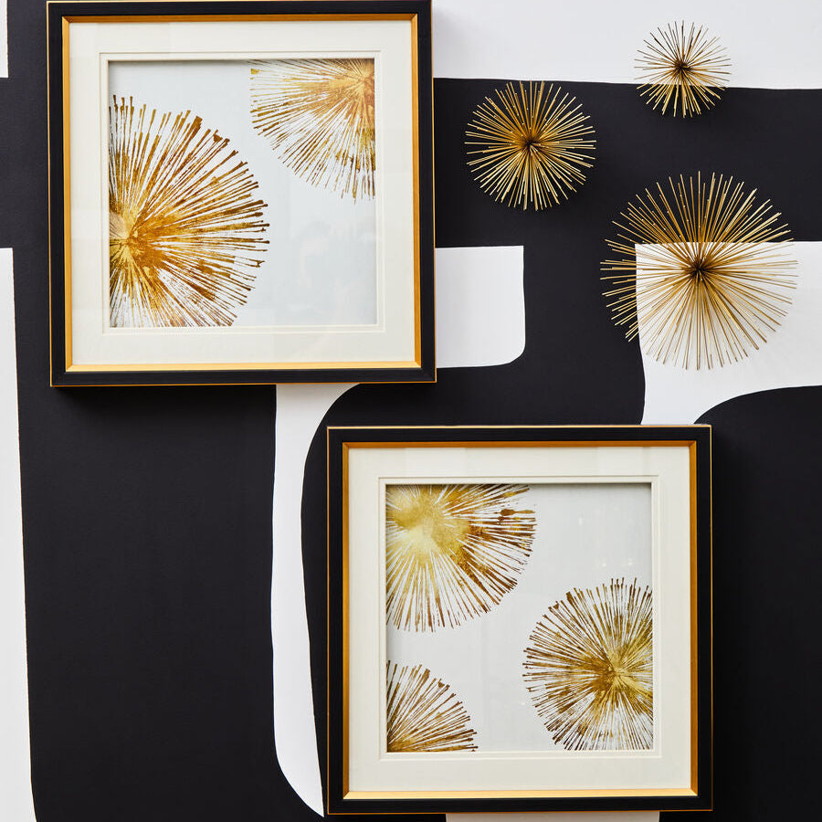 Set of 3 Gold Finish Starburst Wall Decor