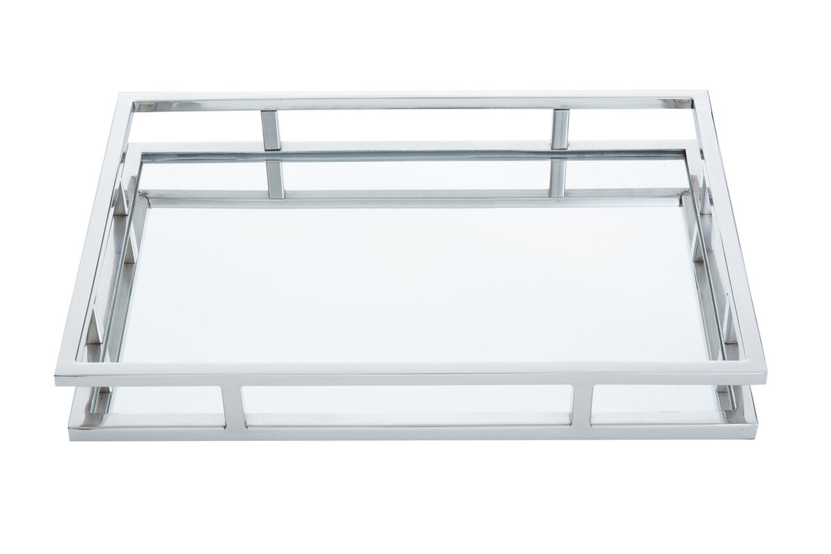 Rectangular Silver Finish Tray