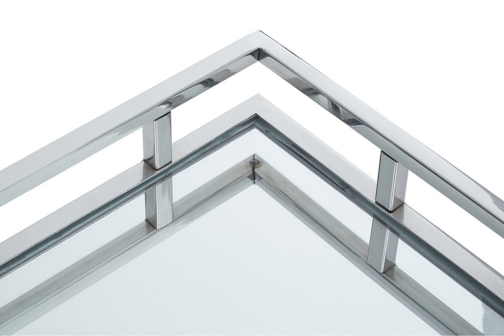 Rectangular Silver Finish Tray