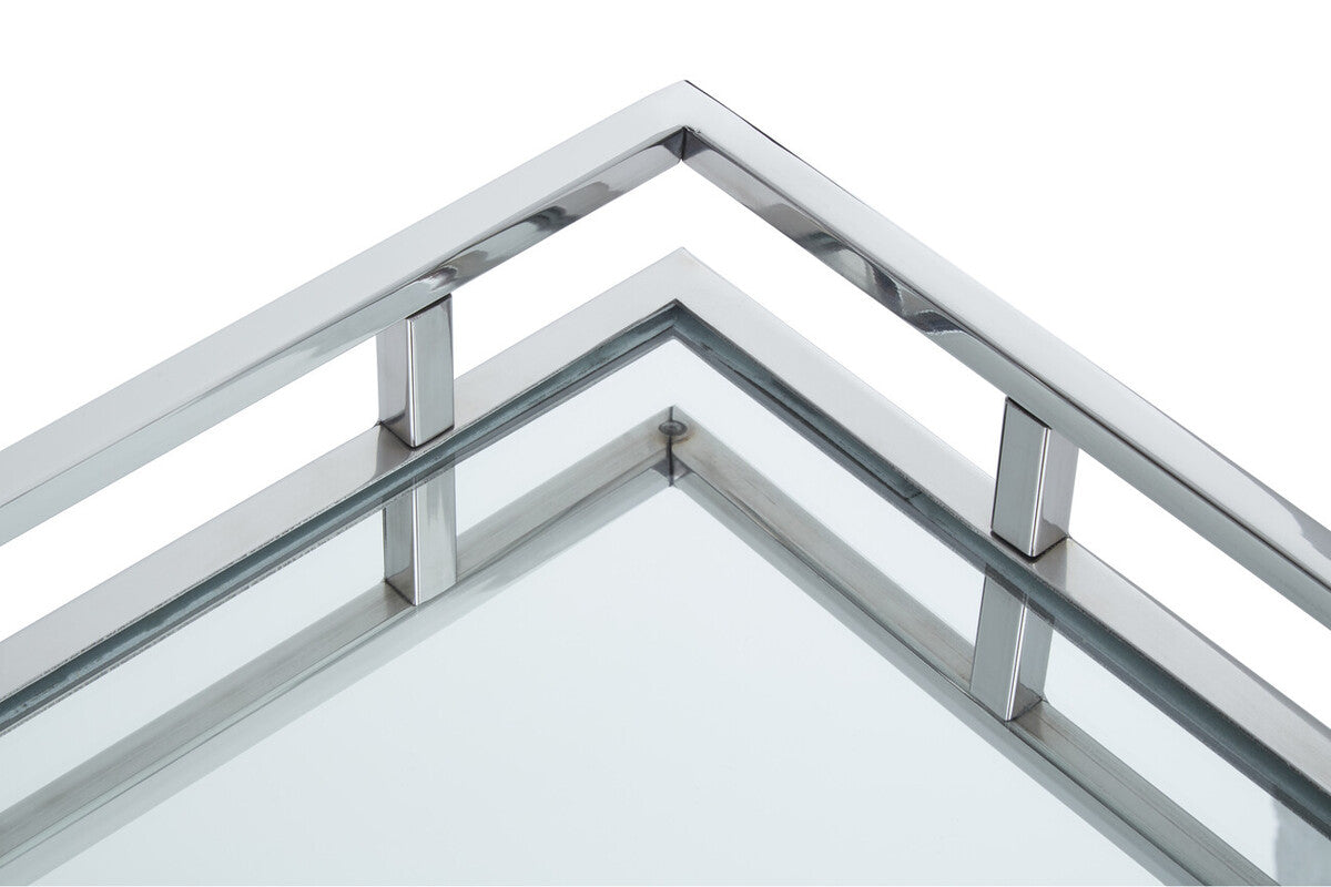 Rectangular Silver Finish Tray