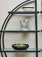 Earthenware White And Black Hand Painted Planter