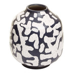 Blue Abstract Earthenware Vase