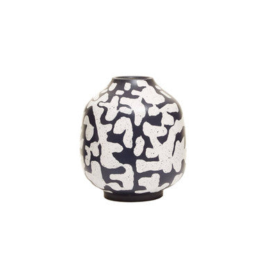 Blue Abstract Earthenware Vase