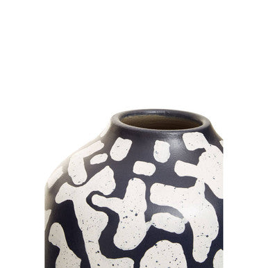 Blue Abstract Earthenware Vase