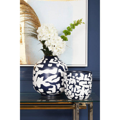 Blue Abstract Earthenware Planter