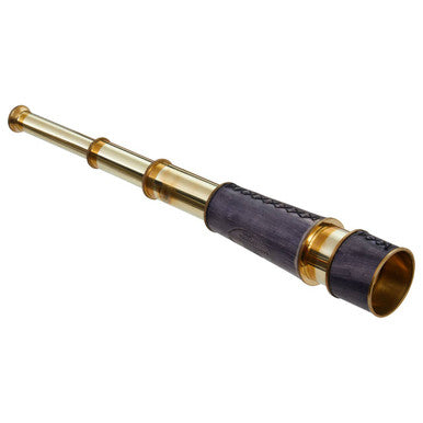 Brass and Black Leather Effect Tapered Telescope