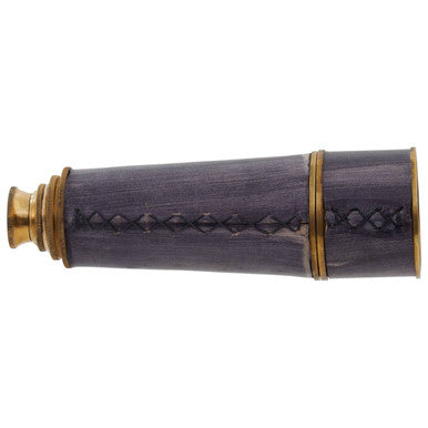 Brass and Black Leather Effect Tapered Telescope