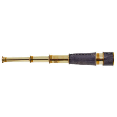 Brass and Black Leather Effect Tapered Telescope