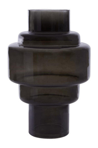 Small Black Smoked Glass Vase