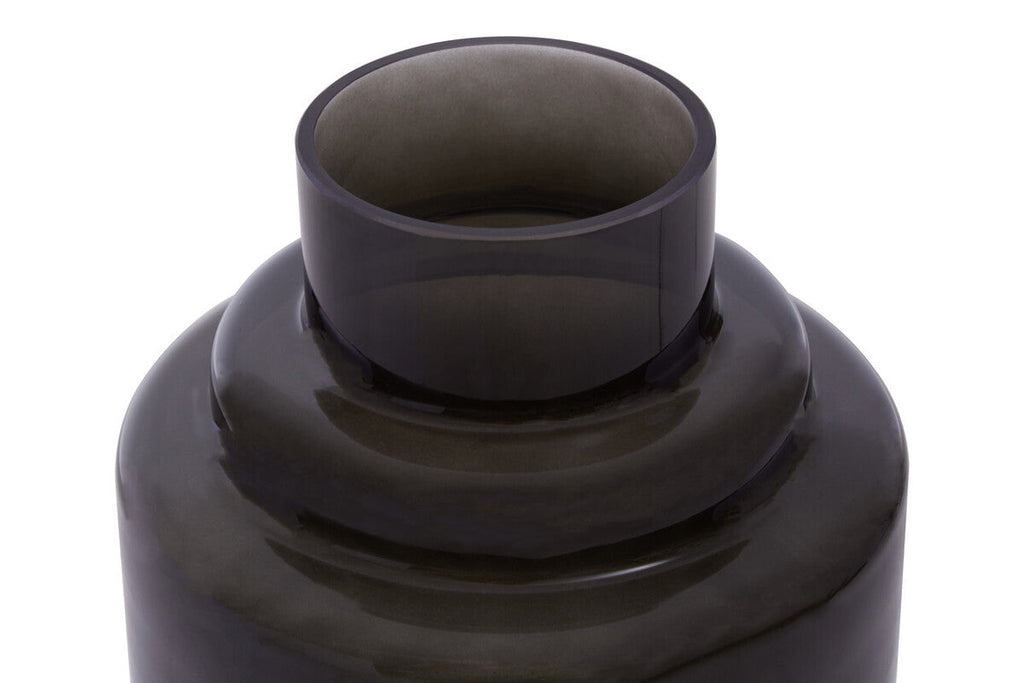 Small Black Smoked Glass Vase