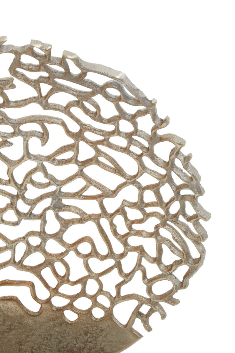 Black and Gold Finish Round Sculpture