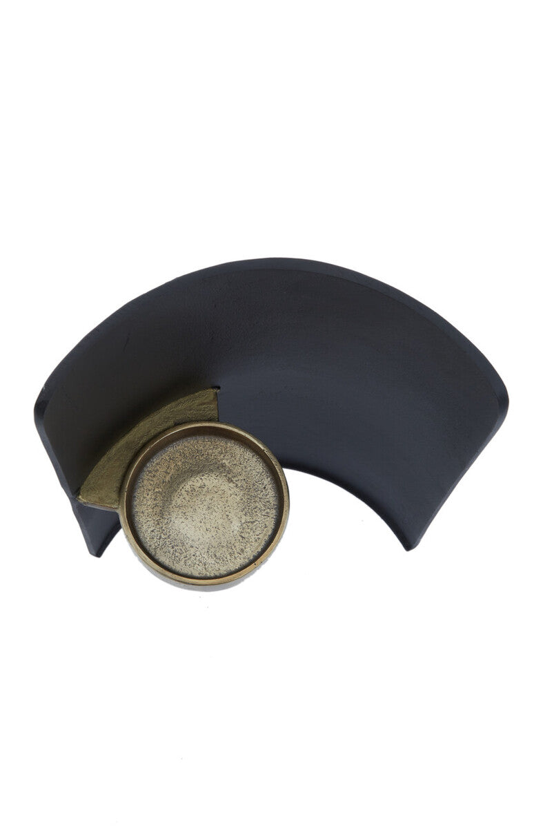 Black and Gold Finish Candle Holder
