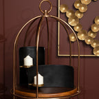 Black and Gold Finish Candle Holder