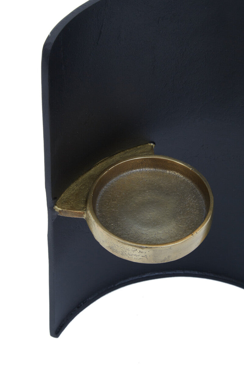 Black and Gold Finish Candle Holder