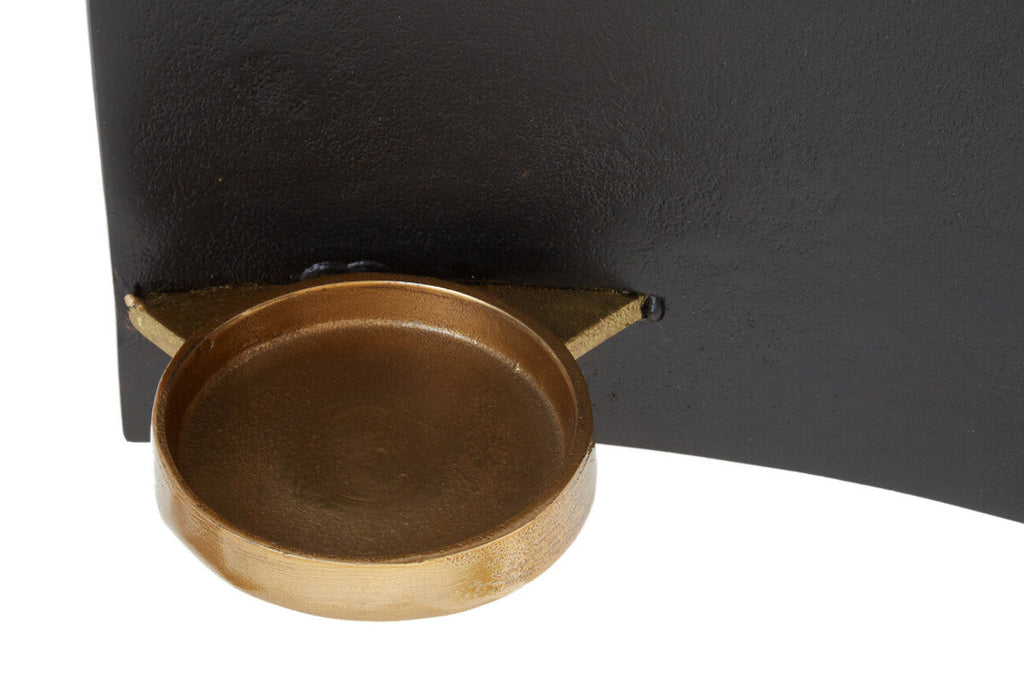Black and Gold Finish Aluminium Candle Holder