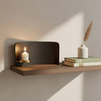 Black and Gold Finish Aluminium Candle Holder