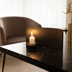 Black and Gold Finish Aluminium Candle Holder